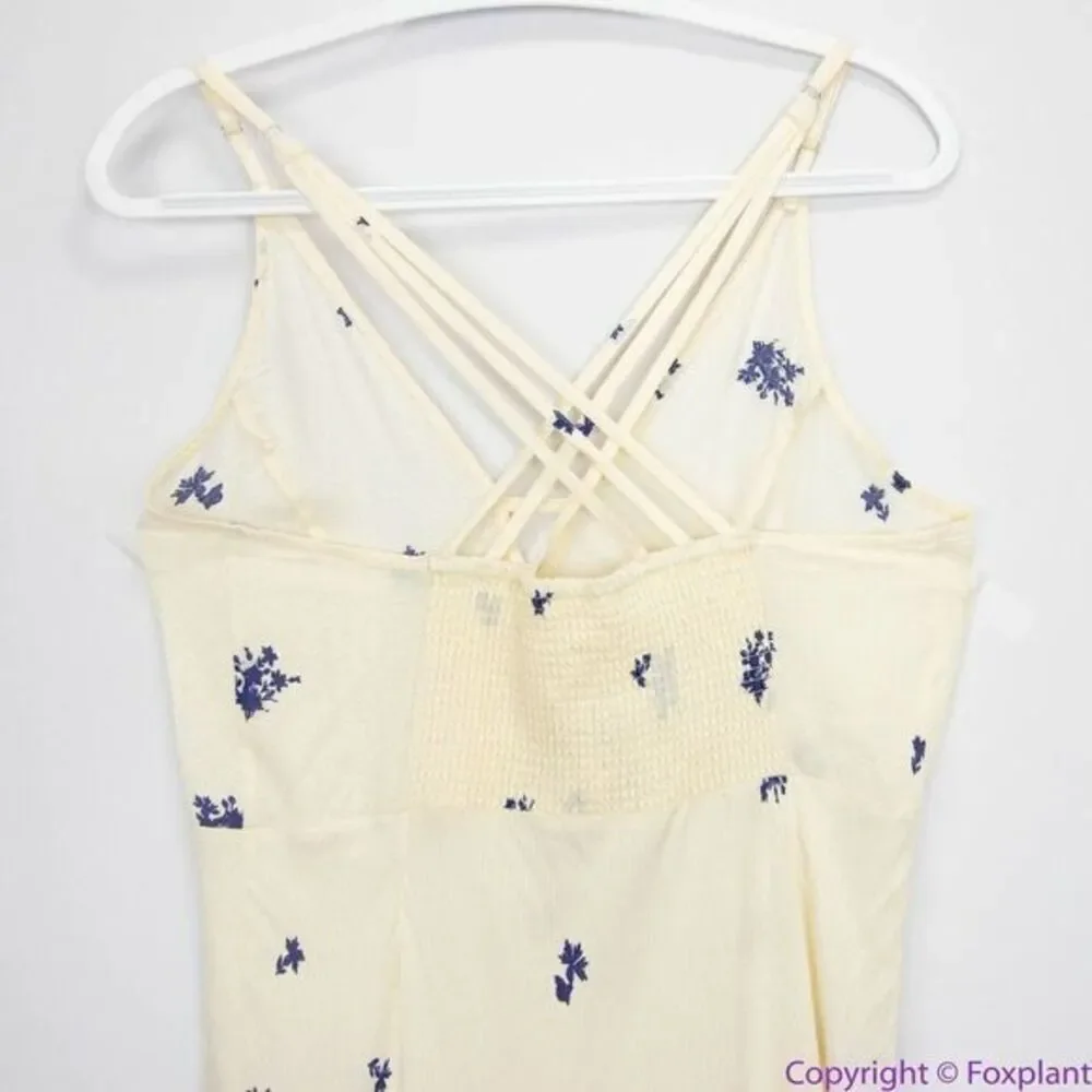 NEW Free People Get To You Printed Maxi Dress Ivory Blue, S‎